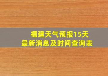 福建天气预报15天最新消息及时间查询表