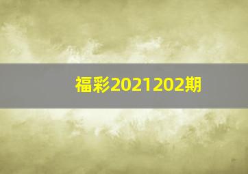 福彩2021202期