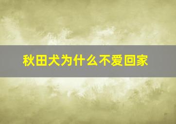 秋田犬为什么不爱回家