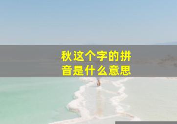 秋这个字的拼音是什么意思