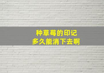 种草莓的印记多久能消下去啊