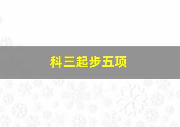 科三起步五项