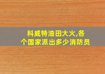 科威特油田大火,各个国家派出多少消防员