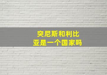 突尼斯和利比亚是一个国家吗