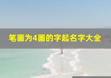 笔画为4画的字起名字大全