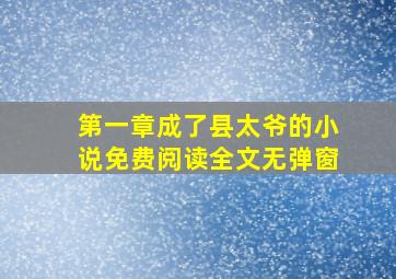 第一章成了县太爷的小说免费阅读全文无弹窗