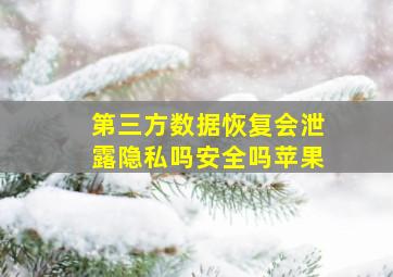 第三方数据恢复会泄露隐私吗安全吗苹果