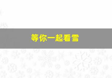 等你一起看雪