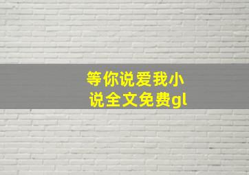 等你说爱我小说全文免费gl