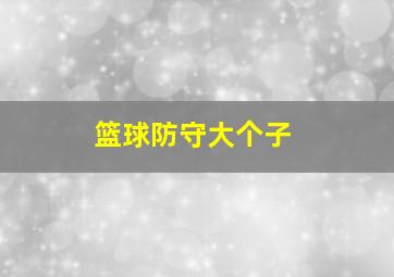 篮球防守大个子