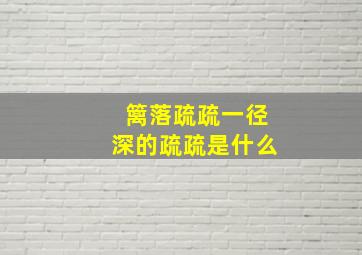 篱落疏疏一径深的疏疏是什么