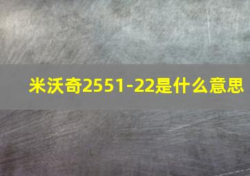 米沃奇2551-22是什么意思