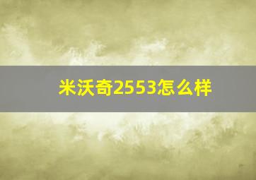 米沃奇2553怎么样