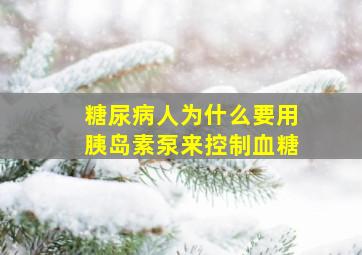 糖尿病人为什么要用胰岛素泵来控制血糖