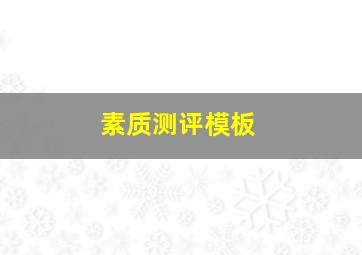 素质测评模板