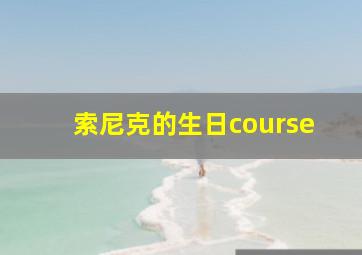 索尼克的生日course