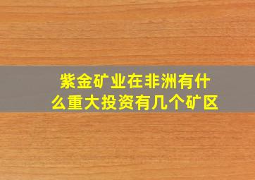 紫金矿业在非洲有什么重大投资有几个矿区