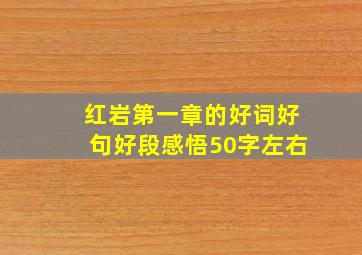 红岩第一章的好词好句好段感悟50字左右