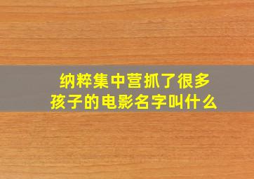 纳粹集中营抓了很多孩子的电影名字叫什么