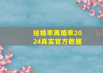 结婚率离婚率2024真实官方数据