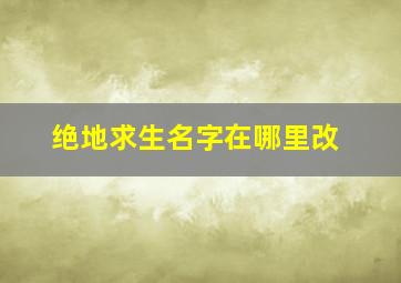 绝地求生名字在哪里改