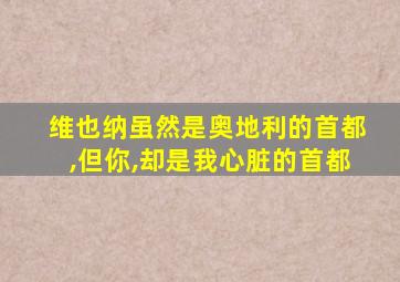 维也纳虽然是奥地利的首都,但你,却是我心脏的首都