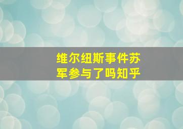 维尔纽斯事件苏军参与了吗知乎