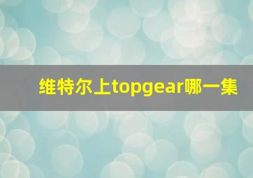 维特尔上topgear哪一集