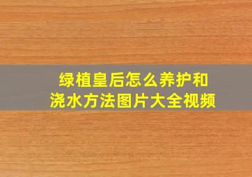 绿植皇后怎么养护和浇水方法图片大全视频