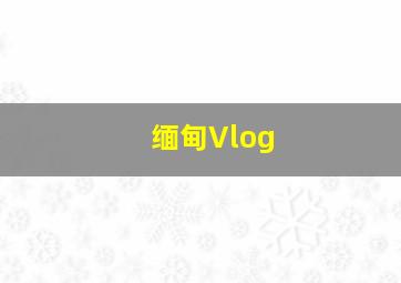 缅甸Vlog