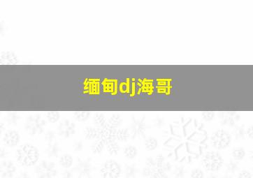 缅甸dj海哥