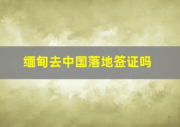 缅甸去中国落地签证吗