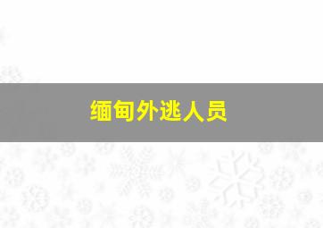 缅甸外逃人员