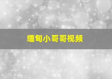 缅甸小哥哥视频