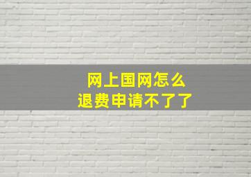 网上国网怎么退费申请不了了