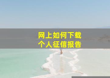 网上如何下载个人征信报告