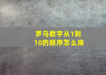 罗马数字从1到10的顺序怎么排