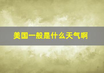 美国一般是什么天气啊