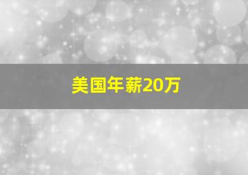 美国年薪20万