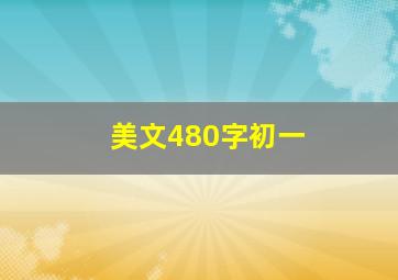 美文480字初一