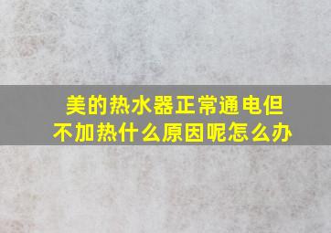 美的热水器正常通电但不加热什么原因呢怎么办