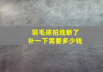 羽毛球拍线断了补一下需要多少钱