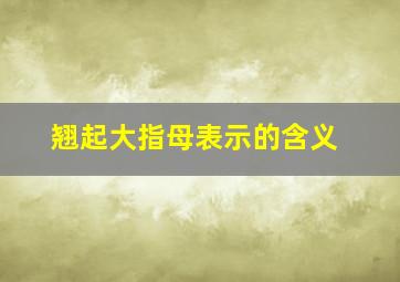 翘起大指母表示的含义