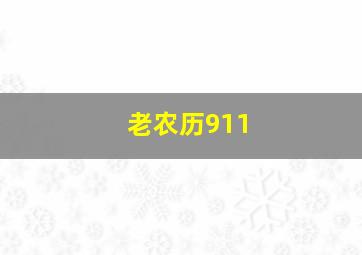 老农历911