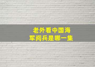 老外看中国海军阅兵是哪一集