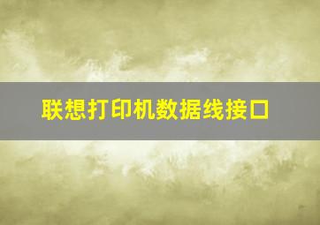 联想打印机数据线接口