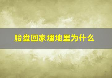 胎盘回家埋地里为什么