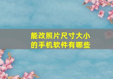 能改照片尺寸大小的手机软件有哪些