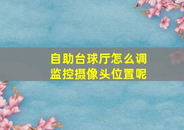 自助台球厅怎么调监控摄像头位置呢