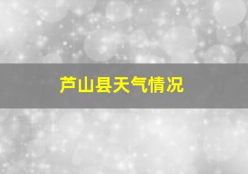 芦山县天气情况